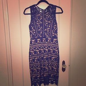 Blue fitted crochet party dress- women’s S